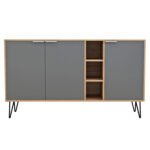 ΜΠΟΥΦΕΣ CABRON HM8874.11 ΜΕΛΑΜΙΝΗ ΣΕ ΦΥΣΙΚΟ-ΑΝΘΡΑΚΙ-ΜΑΥΡΑ ΜΕΤΑΛ.ΠΟΔΙΑ 142X40X83Υεκ. - Image 3