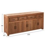 ΜΠΟΥΦΕΣ GRAYSON HM9802 ΑΝΑΚΥΚΛΩΜΕΝΟ ΞΥΛΟ TEAK ΣΕ ΦΥΣΙΚΟ 220x50x90Υεκ. - Image 2