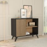 ΜΠΟΥΦΕΣ-ΚΟΝΣΟΛΑ ΜΕΛΑΜΙΝΗΣ KRUDEN HM9442.11 ΜΑΥΡΟ-ΦΥΣΙΚΟ 100x40x78.5Υεκ. - Image 3