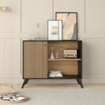 ΜΠΟΥΦΕΣ-ΚΟΝΣΟΛΑ ΜΕΛΑΜΙΝΗΣ KRUDEN HM9442.11 ΜΑΥΡΟ-ΦΥΣΙΚΟ 100x40x78.5Υεκ. - Image 4