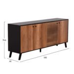 ΜΠΟΥΦΕΣ ΜΕΛΑΜΙΝΗΣ KRUDEN HM9446.11 ΜΑΥΡΟ-ΦΥΣΙΚΟ 180x40x78.6Υεκ. - Image 2