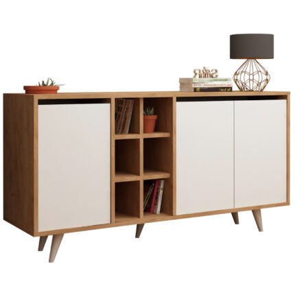 Αγόρασε ΜΠΟΥΦΕΣ ΜΕΛΑΜΙΝΗΣ BRIAR ΚΑΡΥΔΙ ΜΕ ΛΕΥΚΕΣ ΠΟΡΤΕΣ 140x40x86Yεκ.HM9432.02 σε μοναδική τιμή στο clickforshop.gr