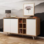 ΜΠΟΥΦΕΣ ΜΕΛΑΜΙΝΗΣ BRIAR ΚΑΡΥΔΙ ΜΕ ΛΕΥΚΕΣ ΠΟΡΤΕΣ 140x40x86Yεκ.HM9432.02 - Image 3