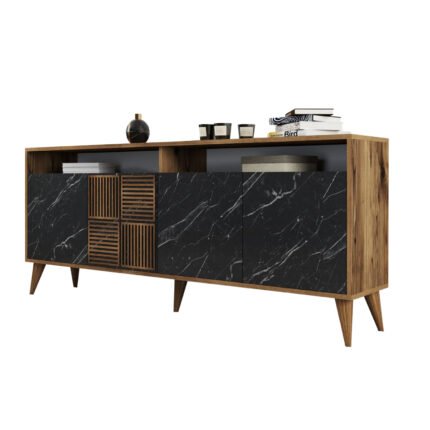 Αγόρασε ΜΠΟΥΦΕΣ ΜΕΛΑΜΙΝΗΣ ΚΑΡΥΔΙ ΜΕ ΟΨΗ ΜΑΥΡΟΥ ΜΑΡΜΑΡΟΥ HM9431.05  180x35x78.6Υ εκ. σε μοναδική τιμή στο clickforshop.gr