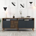 ΜΠΟΥΦΕΣ ΜΕΛΑΜΙΝΗΣ ΣΕ ΚΑΡΥΔΙ ΜΕ ΑΝΘΡΑΚΙ ΠΟΡΤΕΣ 180x35x78.6Υεκ.HM9431.01 - Image 4