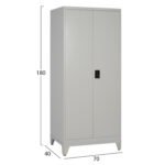 ΝΤΟΥΛΑΠΑ 2ΦΥΛΛΗ ΜΕΤΑΛΛΙΚΗ HRONDA HM21287.01 3 ΡΑΦΙΑ-ΚΛΕΙΔΑΡΙΑ & ΠΟΔΙΑ 70x40x180Υεκ. - Image 2