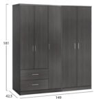 ΝΤΟΥΛΑΠΑ 5ΦΥΛΛΗ CAESAR HM21234.01 ΜΕΛΑΜΙΝΗ ΧΡΩΜΑ ZEBRANO 150x42.5x181Υεκ - Image 2