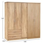 ΝΤΟΥΛΑΠΑ 5ΦΥΛΛΗ CAESAR HM21234.02 ΜΕΛΑΜΙΝΗ ΧΡΩΜΑ SONAMA 150x42.5x181Υεκ - Image 2