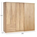 ΝΤΟΥΛΑΠΑ 6ΦΥΛΛΗ BLAKELY HM21235.02 ΜΕΛΑΜΙΝΗ ΧΡΩΜΑ SONAMA 201x43x181Υεκ - Image 2