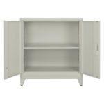 ΝΤΟΥΛΑΠΑ ΜΕΤΑΛΛΙΚΗ DURON HM11999 2-ΦΥΛΛΗ ΜΕ 2 ΑΠΟΘ.ΧΩΡΟΥΣ & ΠΟΔΙΑ-ΓΚΡΙ 90Χ40Χ100Υεκ. - Image 3