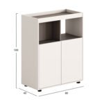 ΝΤΟΥΛΑΠΙ ΒΙΒΛΙΟΘΗΚΗ NEWLINE HM18284 ΜΕΛΑΜΙΝΗ ΚΡΕΜ-ΑΝΟΙΧΤΟ ΚΑΦΕ 80x40x100Υεκ - Image 2