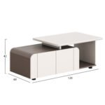 ΝΤΟΥΛΑΠΙ ΓΡΑΦΕΙΟΥ ΣΕΙΡΑ NEWLINE HM18285 ΜΕΛΑΜΙΝΗ ΣΕ ΚΡΕΜ-ΑΝΟΙΧΤΟ ΚΑΦΕ 120x60x42Υεκ - Image 2