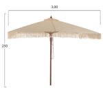 ΟΜΠΡΕΛΑ ΕΠΑΓΓΕΛΜΑΤΙΚΗ WAGNER ΜΑΚΡΑΜΕ ΚΡΟΣΙ ΜΠΕΖ ΜΕ ΞΥΛΙΝΟ ΣΚΕΛΕΤΟ 3X3X2.50Υm HM5778.01 - Image 2