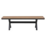 ΠΑΓΚΑΚΙ ΑΛΟΥΜΙΝΙΟΥ TAWNEE HM6038.01 ΑΝΘΡΑΚΙ ΜΕ POLYWOOD ΚΑΘΙΣΜΑ ΣΕ ΦΥΣΙΚΟ ΧΡΩΜΑ 150x36x45Υεκ. - Image 3