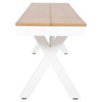 ΠΑΓΚΑΚΙ ΑΛΟΥΜΙΝΙΟΥ TAWNEE HM6038.02 ΛΕΥΚΟ-POLYWOOD ΚΑΘΙΣΜΑ ΦΥΣΙΚΟ 150x36x45Υεκ. - Image 4