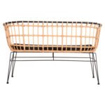 ΠΑΓΚΑΚΙ ΔΙΘΕΣΙΟ ALLEGRA HM5692.11 P.E.RATTAN ΜΠΕΖ-ΜΑΥΡΟΣ ΜΕΤΑΛ.ΣΚΕΛΕΤΟΣ 125x60x77Υεκ - Image 6