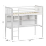 ΠΑΙΔΙΚH KOYKETA τ.MONTESSORI ΜΕ ΓΡΑΦΕΙΟ & ΒΙΒΛΙΟΘΗΚΗ LIBRO HM708.03 ΞΥΛΟ ΠΕΥΚΟΥ ΛΕΥΚΟ- 90x190εκ - Image 3