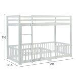 ΠΑΙΔΙΚΗ ΚΟΥΚΕΤΑ τ.MONTESSORI ΜΕ ΠΑΡΚΑΚΙ PLAYKID HM703.03 ΞΥΛΟ ΠΕΥΚΟΥ ΛΕΥΚΟ ΓΙΑ 190x90εκ - Image 3