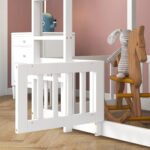 ΠΑΙΔΙΚΗ ΚΟΥΚΕΤΑ τ.MONTESSORI ΜΕ ΠΑΡΚΑΚΙ PLAYKID HM703.03 ΞΥΛΟ ΠΕΥΚΟΥ ΛΕΥΚΟ ΓΙΑ 190x90εκ - Image 5
