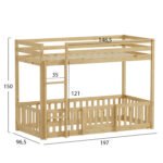 ΠΑΙΔΙΚΗ ΚΟΥΚΕΤΑ τ.MONTESSORI ΜΕ ΠΑΡΚΑΚΙ PLAYKID HM703.01 ΞΥΛΟ ΠΕΥΚΟΥ ΦΥΣΙΚΟ ΓΙΑ 190x90εκ - Image 3