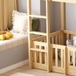 ΠΑΙΔΙΚΗ ΚΟΥΚΕΤΑ τ.MONTESSORI ΜΕ ΠΑΡΚΑΚΙ PLAYKID HM703.01 ΞΥΛΟ ΠΕΥΚΟΥ ΦΥΣΙΚΟ ΓΙΑ 190x90εκ - Image 5