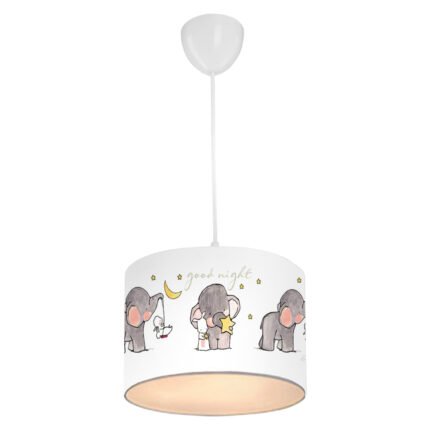 Αγόρασε ΠΑΙΔΙΚΟ ΦΩΤΙΣΤΙΚΟ ΟΡΟΦΗΣ ΥΦΑΣΜΑΤΙΝΟ HM7575.01 ΛΕΥΚΟ ΜΕ ΣΧΕΔΙΟ ELEPHANT Φ24x70Y εκ. σε μοναδική τιμή στο clickforshop.gr