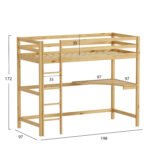 ΠΑΙΔΙΚΟ ΚΡΕΒΑΤΙ ΚΟΥΚΕΤΑ ΜΕ ΓΡΑΦΕΙΟ AKRON HM702.01 ΞΥΛΟ ΠΕΥΚΟΥ ΦΥΣΙΚΟ-ΣΤΡΩΜΑ 90x190εκ - Image 2