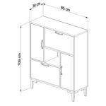 ΠΑΠΟΥΤΣΟΘΗΚΗ MEDY HM18187.01 ΜΕΛΑΜΙΝΗ ΣΕ ΑΝΘΡΑΚΙ & ΣΟΝΑΜΑ-ΜΑΥΡΑ ΠΟΔΙΑ 85x30x108.5Υ εκ. - Image 2