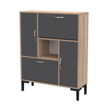 Αγόρασε ΠΑΠΟΥΤΣΟΘΗΚΗ MEDY HM18187.01 ΜΕΛΑΜΙΝΗ ΣΕ ΑΝΘΡΑΚΙ & ΣΟΝΑΜΑ-ΜΑΥΡΑ ΠΟΔΙΑ 85x30x108.5Υ εκ. σε μοναδική τιμή στο clickforshop.gr