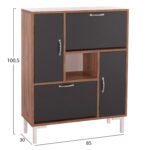ΠΑΠΟΥΤΣΟΘΗΚΗ MEDY HM18187.02 ΜΕΛΑΜΙΝΗ ΣΕ ΦΥΣΙΚΟ & ΑΝΘΡΑΚΙ-ΜΑΥΡΑ ΠΟΔΙΑ 85x30x108.5Υεκ - Image 2