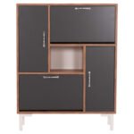 ΠΑΠΟΥΤΣΟΘΗΚΗ MEDY HM18187.02 ΜΕΛΑΜΙΝΗ ΣΕ ΦΥΣΙΚΟ & ΑΝΘΡΑΚΙ-ΜΑΥΡΑ ΠΟΔΙΑ 85x30x108.5Υεκ - Image 4