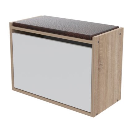 Αγόρασε ΠΑΠΟΥΤΣΟΘΗΚΗ ΜΕ ΚΑΘΙΣΜΑ VIDAL HM18190.01 ΜΕΛΑΜΙΝΗ ΣΕ ΣΟΝΑΜΑ-ΛΕΥΚΟ 60x30x45Υεκ. σε μοναδική τιμή στο clickforshop.gr