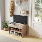 ΠΑΠΟΥΤΣΟΘΗΚΗ ΜΕ ΚΑΘΙΣΜΑ ROMIR HM2477.01 ΜΕΛΑΜΙΝΗ ΣΕ ΣΟΝΑΜΑ-ΚΑΘΙΣΜΑ ΚΑΦΕ 60x30x44Υ - Image 5