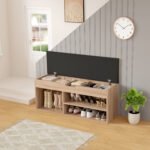 ΠΑΠΟΥΤΣΟΘΗΚΗ ΜΕ ΚΑΘΙΣΜΑ ROMIR HM2478.01 ΜΕΛΑΜΙΝΗ ΣΟΝΑΜΑ-ΚΑΘΙΣΜΑ PU ΚΑΦΕ 100x30x44Υ - Image 4