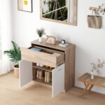 ΠΑΠΟΥΤΣΟΘΗΚΗ ΜΕ ΣΥΡΤΑΡΙ DIONNE HM4362 ΜΕΛΑΜΙΝΗ ΣΕ ΣΟΝΑΜΑ-ΛΕΥΚΟ 80x35x84Υεκ - Image 4