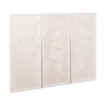 ΠΙΝΑΚΑΣ 3-ΠΤΥΧΟΣ WORLD MAP SANTORINI HM4504 MDF ΣΕ ΥΠΟΛΕΥΚΟ ΧΡΩΜΑ 180x4(πάχος)x120Υεκ. - Image 3