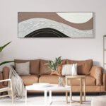 ΠΙΝΑΚΑΣ ΤΟΙΧΟΥ ABSTRACT HM4552.02 ΜΕ ΚΟΡΝΙΖΑ ΜΠΕΖ-ΚΑΜΒΑΣ-ΧΕΙΡΟΠΟΙΗΤΟΣ 152x4.5x52Υεκ. - Image 3