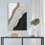 ΠΙΝΑΚΑΣ ΤΟΙΧΟΥ ABSTRACT HM4553.02 ΜΕ ΚΟΡΝΙΖΑ ΜΠΕΖ-ΚΑΜΒΑΣ-ΧΕΙΡΟΠΟΙΗΤΟΣ 82x4.5x122Υεκ - Image 3