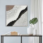 ΠΙΝΑΚΑΣ ΤΟΙΧΟΥ ABSTRACT (ΤΕΤΡΑΓΩΝΟΣ) HM4553.01 ΜΕ ΚΟΡΝΙΖΑ ΜΠΕΖ-ΚΑΜΒΑΣ 82x4.5x82Υεκ - Image 3