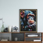 ΠΙΝΑΚΑΣ TOIXOY SIMIA HM4563 ΜΕ ΚΟΡΝΙΖΑ ΜΑΥΡΗ-ΚΑΜΒΑΣ ΕΚΤΥΠΩΣΗ ΠΙΘΗΚΟΣ 64x4,5x84Υεκ. - Image 3