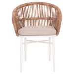 ΠΟΛΥΘΡΟΝΑ ΑΛΟΥΜΙΝΙΟΥ ORIN HM6265.02 ΛΕΥΚΗ-P.E.RATTAN ΦΥΣΙΚΟ-ΜΠΕΖ ΜΑΞΙΛΑΡΙΑ 58x61x75Υ - Image 3