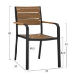 ΠΟΛΥΘΡΟΝΑ ΑΛΟΥΜΙΝΙΟΥ SAGA ΑΝΘΡΑΚΙ ΜΕ POLYWOOD HM5127.02 55x56x85Υεκ. - Image 2