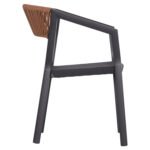 ΠΟΛΥΘΡΟΝΑ ΑΛΟΥΜΙΝΙΟΥ HM5891.01 ΑΝΘΡΑΚΙ ΣΚΕΛΕΤΟΣ&TEXTLINE-ΜΠΕΖ RATTAN 56,5x58x79Υ εκ. - Image 4