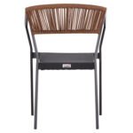 ΠΟΛΥΘΡΟΝΑ ΑΛΟΥΜΙΝΙΟΥ HM5891.01 ΑΝΘΡΑΚΙ ΣΚΕΛΕΤΟΣ&TEXTLINE-ΜΠΕΖ RATTAN 56,5x58x79Υ εκ. - Image 6