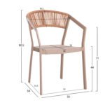 ΠΟΛΥΘΡΟΝΑ ΑΛΟΥΜΙΝΙΟΥ MIRI HM5891.03 ΣΑΜΠΑΝΙΖΕ ΣΚΕΛΕΤΟΣ&TEXTLINE- RATTAN 56x58x80.5Υ εκ. - Image 2