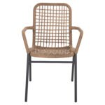 ΠΟΛΥΘΡΟΝΑ ΑΛΟΥΜΙΝΙΟΥ SPANO HM6046 ΑΝΘΡΑΚΙ ΣΚΕΛΕΤΟΣ-ΜΠΕΖ ΣΥΝΘ.RATTAN 55,5x58x81Υεκ. - Image 3