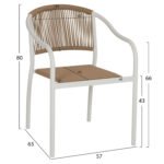 ΠΟΛΥΘΡΟΝΑ ΑΛΟΥΜΙΝΙΟΥ ΛΕΥΚΟ ΜΕ PE RATTAN WICKER HM5856.01 57x63x80Yεκ. - Image 2