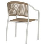 ΠΟΛΥΘΡΟΝΑ ΑΛΟΥΜΙΝΙΟΥ ΛΕΥΚΟ ΜΕ PE RATTAN WICKER HM5856.01 57x63x80Yεκ. - Image 5