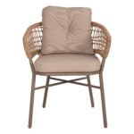 ΠΟΛΥΘΡΟΝΑ ΑΛΟΥΜΙΝΙΟΥ ΜΟΚΑ ΕΠΑΓΓΕΛΜ. RATTAN & ΜΑΞΙΛΑΡΙ ΜΠΕΖ HM5863.02 60x56x84Y εκ. - Image 3