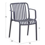 ΠΟΛΥΘΡΟΝΑ ΕΞΩΤ.ΧΩΡΟΥ CONVEE HM6105.03 ΓΚΡΙ ΠΟΛΥΠΡΟΠΥΛΕΝΙΟ 55x56x79Yεκ. - Image 2